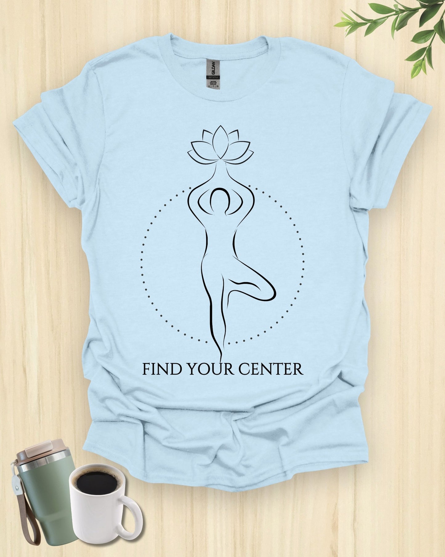 Find Your Center Minimalist Yoga Pose T-Shirt