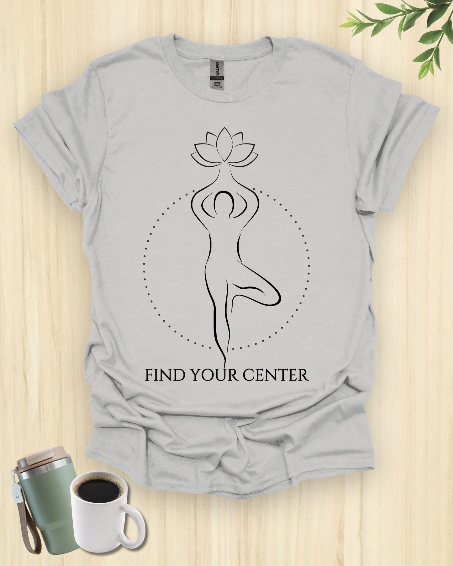Find Your Center Minimalist Yoga Pose T-Shirt
