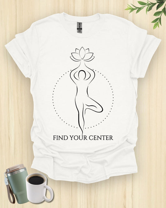 Find Your Center Minimalist Yoga Pose T-Shirt