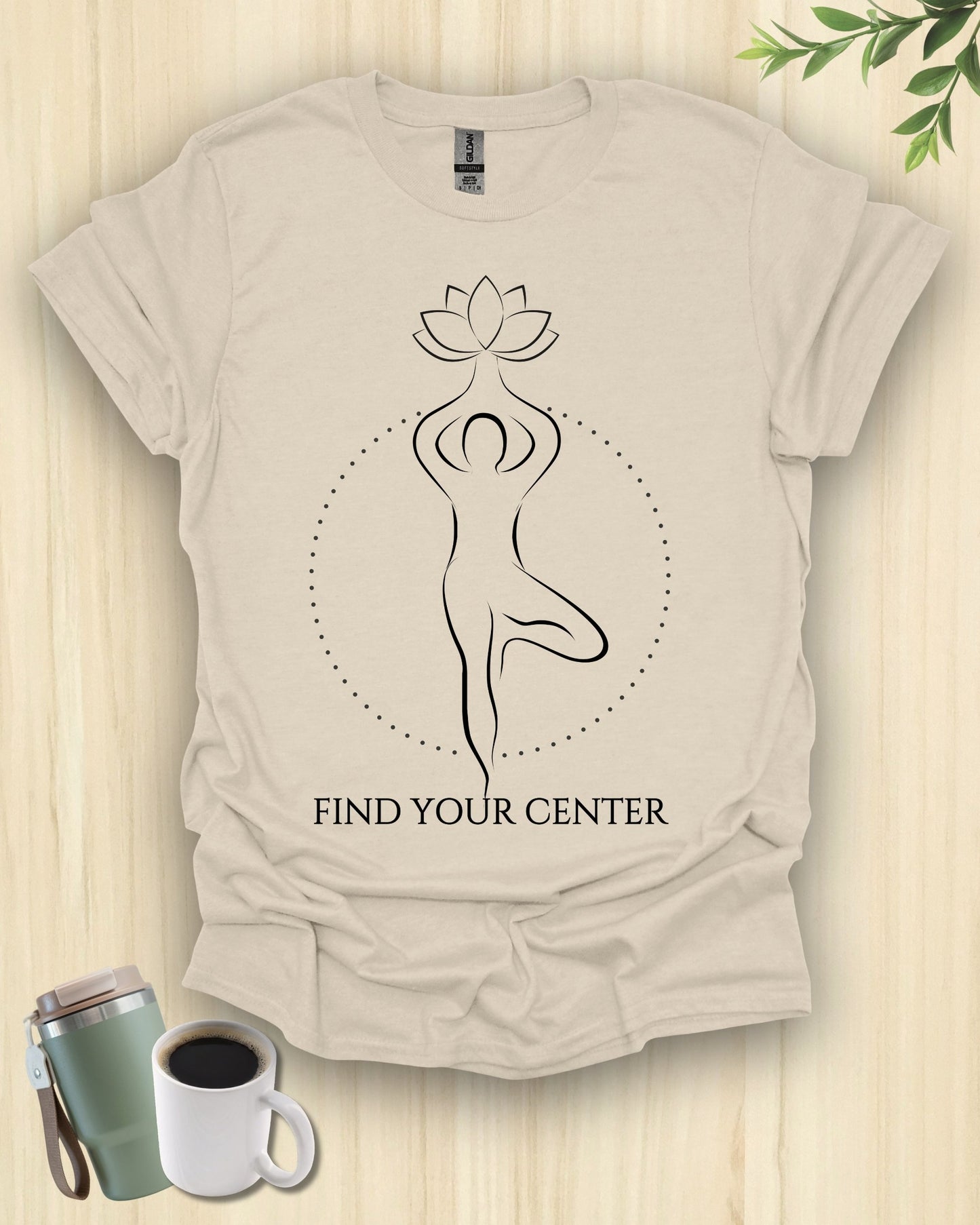 Find Your Center Minimalist Yoga Pose T-Shirt