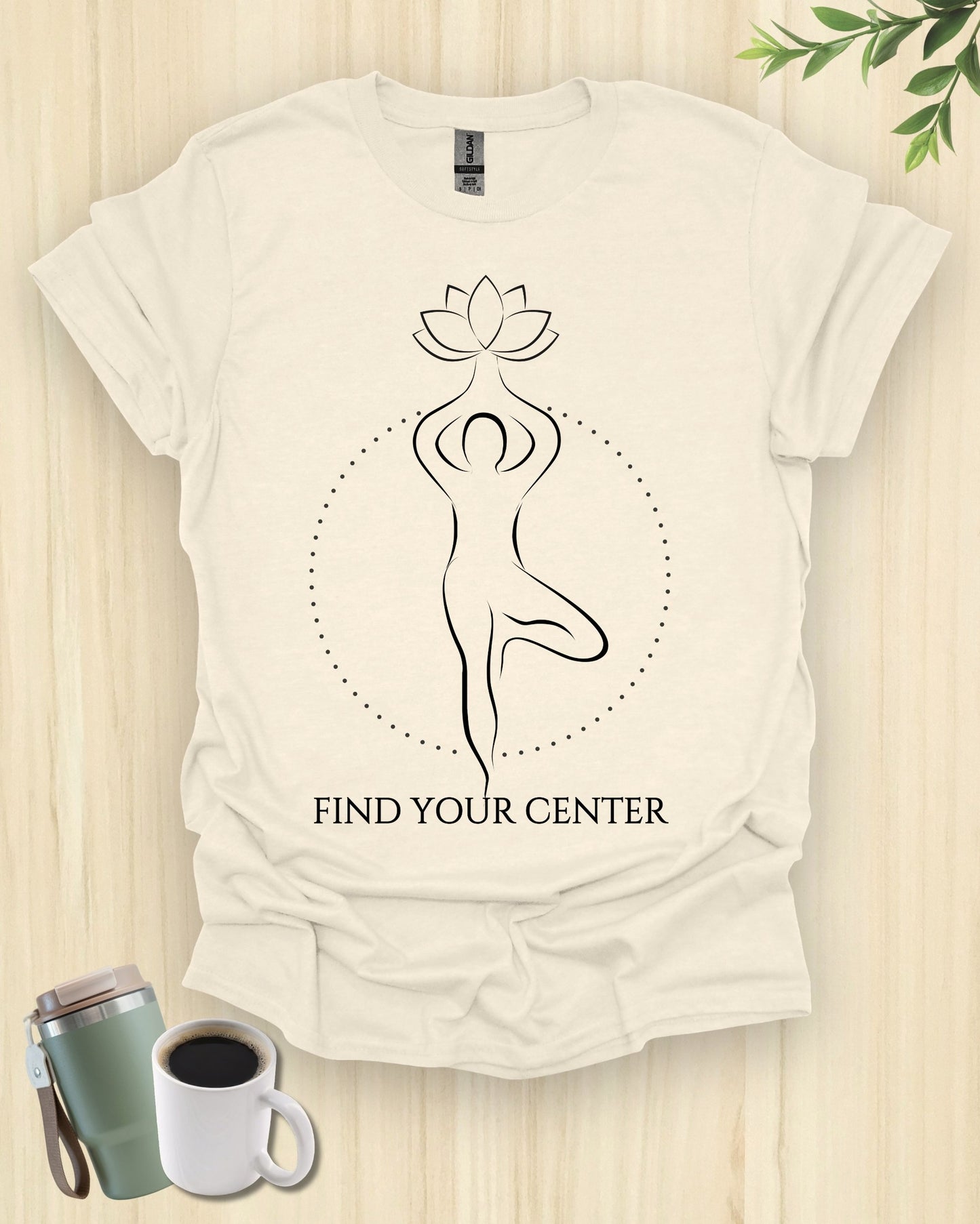 Find Your Center Minimalist Yoga Pose T-Shirt